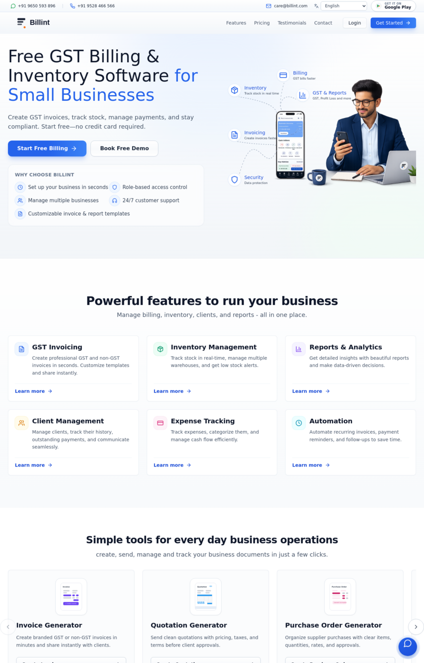 Billint dashboard